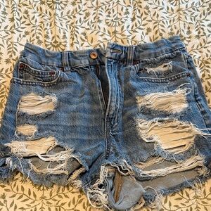American Eagle By Payless Distressed Blue Jean Shorts